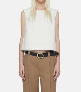 Укороченный топ из денима кремового цвета CLOSED