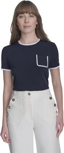 Женская футболка Tommy Hilfiger с коротким рукавом и карманом, Midnight/ Ivory