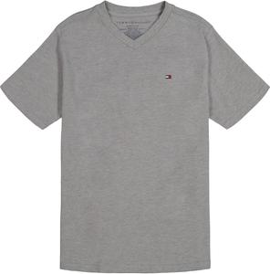 Футболка Tommy Hilfiger Boys с коротким рукавом и V-образным вырезом, мягкая, удобная, свободного кроя, Classic Grey Heather