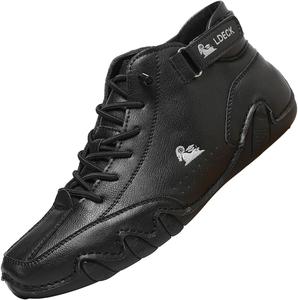 Мужские повседневные замшевые ботинки на шнуровке, черевики чукка до щиколотки Baimiu, черный