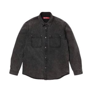 Рубашка Supreme Shearling Lined Denim Work Shirt, Black