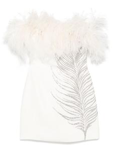 Платье мини с кристаллами David Koma, белый