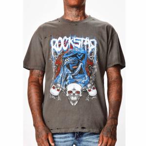 Футболка Ozzy Oversize Graphic T Shirt темно-серого цвета ROCKSTAR ORIGINAL