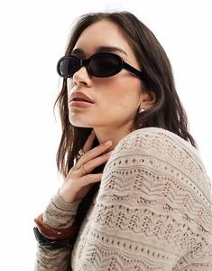 Овальные солнцезащитные очки Monki черного цвета