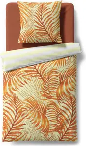 Комплект постельного белья Mako-Satin LEAVES, желтый, размер 135x200 + 40x80 см Chiemsee