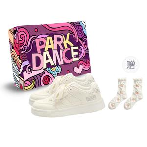 PARK DANCE Женские низкие скейтерские кеды белые (коробка + носки в подарок), цвет White (Box+Gift Socks)