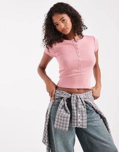 Футболка Cotton On Christy Henley цвета винтажной розы