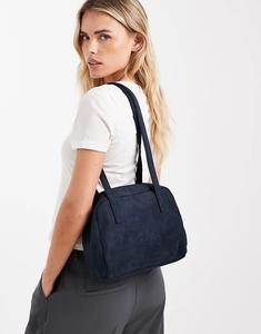 Маленькая сумка-коробка PASQ с двумя ремешками, темно-синего цвета