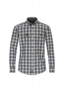 Мужская повседневная рубашка в клетку повседневного кроя CASAMODA, темно-синий