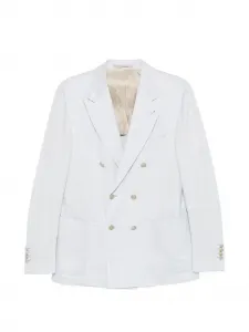 Двубортный пиджак на пуговицах Eleventy, синий