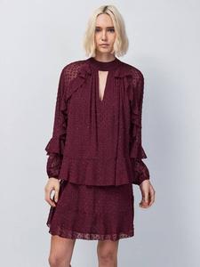 Мини-платье с воланами в стиле Dobby Ro&Zo, Red