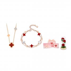 Love Link Серебряный браслет S925 для женщин Rose Gold