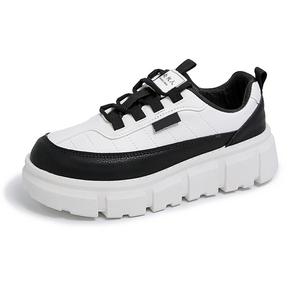 NANJIREN Женские низкие кэжуал кроссовки бело-черные, цвет White Black