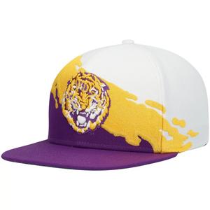 Мужская кепка Mitchell & Ness фиолетового/белого цвета LSU Tigers Paintbrush Snapback