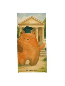 Mr. & Mrs. Panda Банное полотенце с изображением медведя на экзамене, без слогана, белого цвета