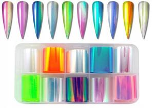 Трансферная фольга 10х2,5см, набор Опаловая Русалка, 10 шт., Frezarkowo