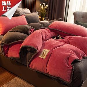 LUOLAI HOME Комплект постельного белья, 1.5м, 4 предмета, простыня, цвет глубокий шоколадно-коричневый