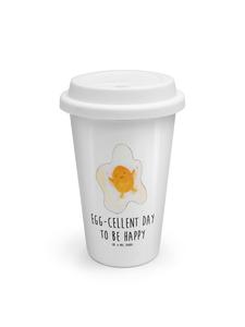 Mr. & Mrs. Panda Белая кофейная кружка на вынос, жареное яйцо с надписью
