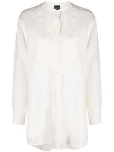 ASPESI льняная рубашка без воротника, серый