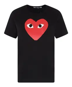 Футболка S с принтом в виде сердца Comme Des Garçons Play, черный