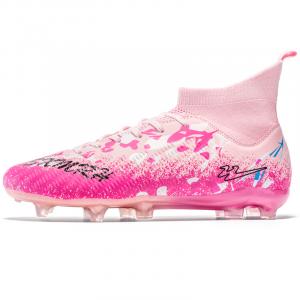 Binary Футбольные бутсы FG Firm Ground Coverage, износостойкие, легкие, нескользящие, унисекс, розовые