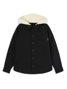 Куртка с капюшоном и принтом Palm Angels Kids, черный