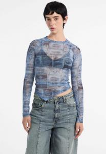 Топ Guess Originals GO PRINTED RAGLAN, Blau/Blue
