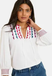 Топ с длинными рукавами и рукавами 3/4 стандартного кроя Love & Roses, Ivory Rainbow Ric Rac