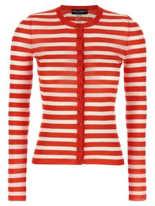 Вязаный кардиган в полоску из вискозы DOLCE & GABBANA, оранжевый