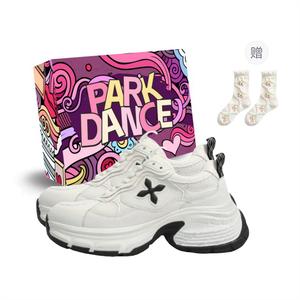 PARK DANCE Низкие массивные кроссовки женские экрю - экрю (коробка+подарочные носки), цвет Ecru (Box+Gift Socks)