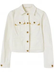 Джинсовая куртка с косым воротником PALM ANGELS, белый