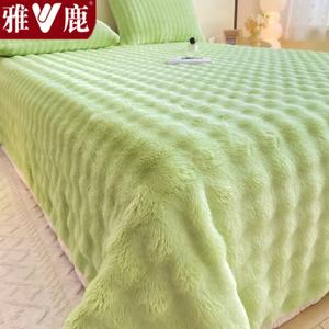 Yalu Простыня 120x230 см из молочного велюра с начесом, цвет "Пузырчатый велюр, нежно-зеленый"