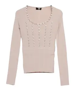 Вязаный топ с эффектом бюстье Liu Jo, розовый