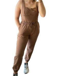 Айви ромпер без рукавов с квадратным вырезом в коричневом цвете TCEC