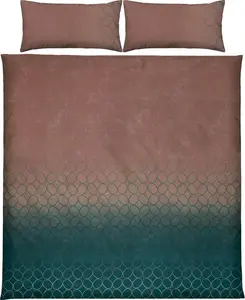 Постельное белье коричнево-петроль 1x 200x200 см + 2x 40x80 см Erwin Müller