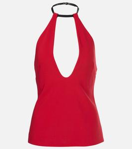 Топ с халтернеем The Attico, цвет vibrant red