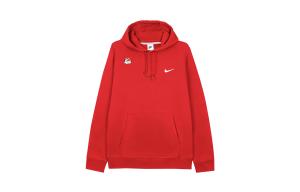 Nike Свитшоты Unisex красный с капюшоном Moderate