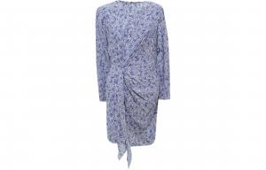 ISABEL MARANT Длинное платье с рукавами женское синее