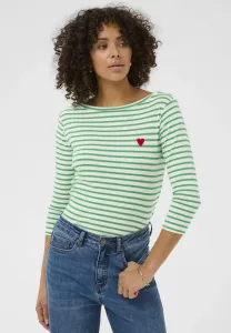 Топ kaliddy с вырезом-лодочкой и рукавами 3/4 Kaffe, Chalk Bright Green - Red Heart