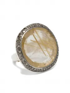 Серебряное кольцо с бриллиантами и кварцем Rosa Maria, серебряный