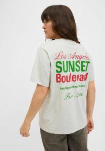 Футболка JJXX Print T-shirt, White Melange/Green