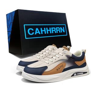 CAHHRRN Износостойкие нескользящие легкие низкие скейтерские кроссовки мужские - бежево-голубые, цвет Beige Blue
