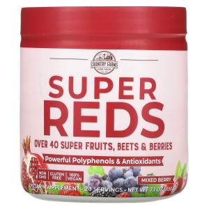 Country Farms Super Reds насыщающие энергией суперпродукты с полифенолами со вкусом ягод 7,1 унц. (200 г)
