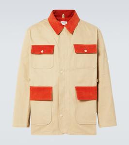 Куртка полевая из хлопкового твила с отделкой из вельвета Bode, разноцветный