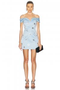 Платье с пайетками и ромашками Marc Jacobs, Sky Blue