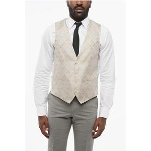 Жилет из вышитого шёлка на 4 пуговицах Corneliani, Gray