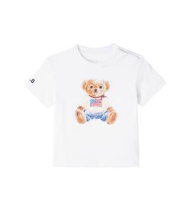 Детская футболка Polo Bear из хлопка Polo Ralph Lauren Kids, White