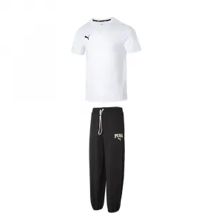PUMA Спортивный комплект мужской White Top+Black Bottom