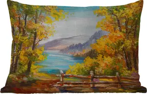 Подушка для улицы - Живопись - Картина маслом - Растения - Природа - 60x40 см - Устойчива к погодным условиям - Подушка для отдыха - Декоративная подушка - Подушка для дома MuchoWow