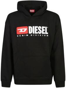 Diesel хлопковая толстовка с логотипом, черный
